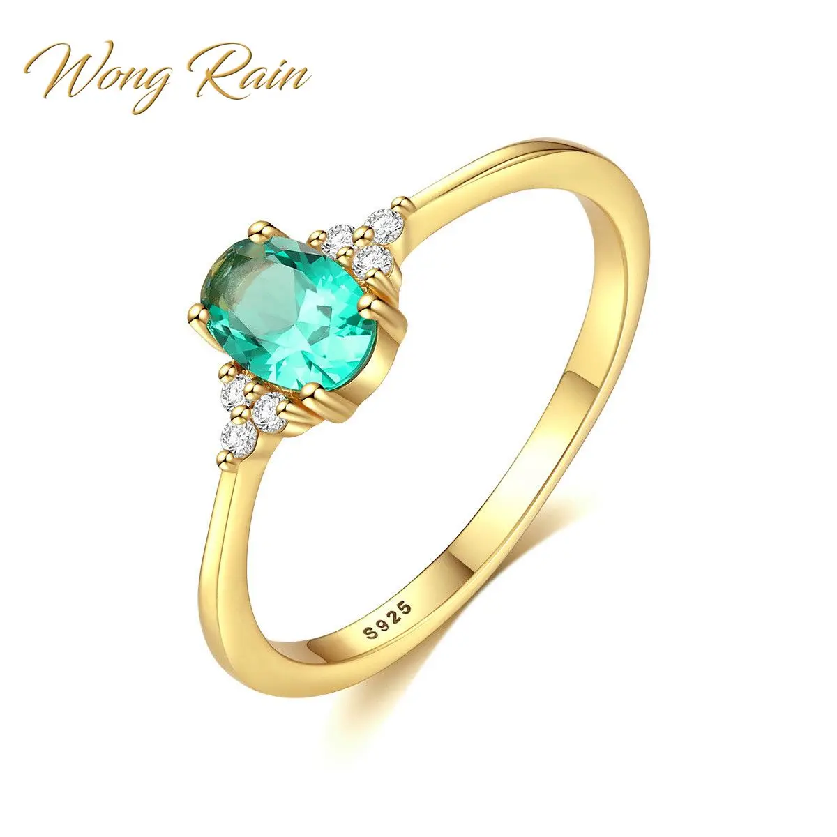 Wong Rain Винтажное кольцо из стерлингового серебра 925 пробы с изумрудами и