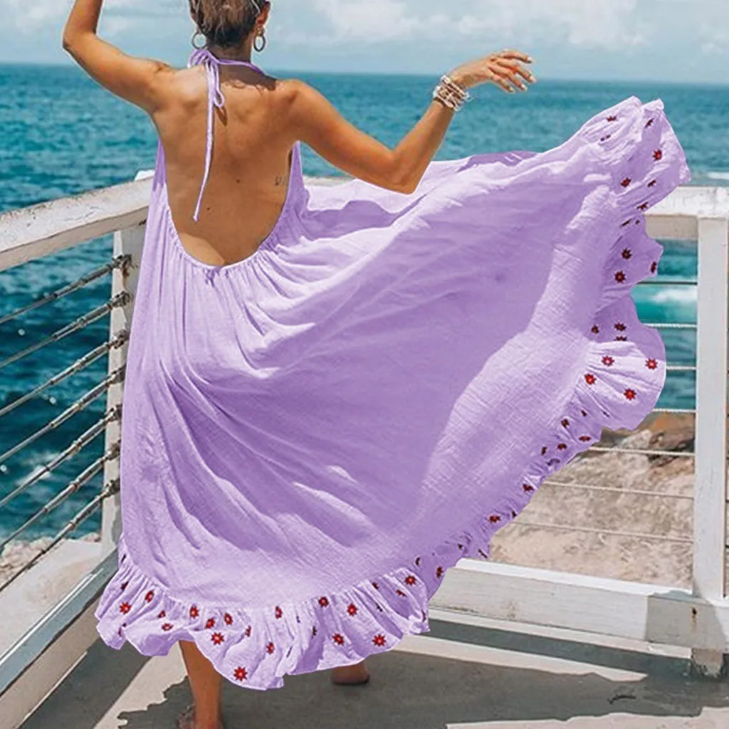 2019 женское платье для беременных на бретелях с открытой спиной и принтом платья 5