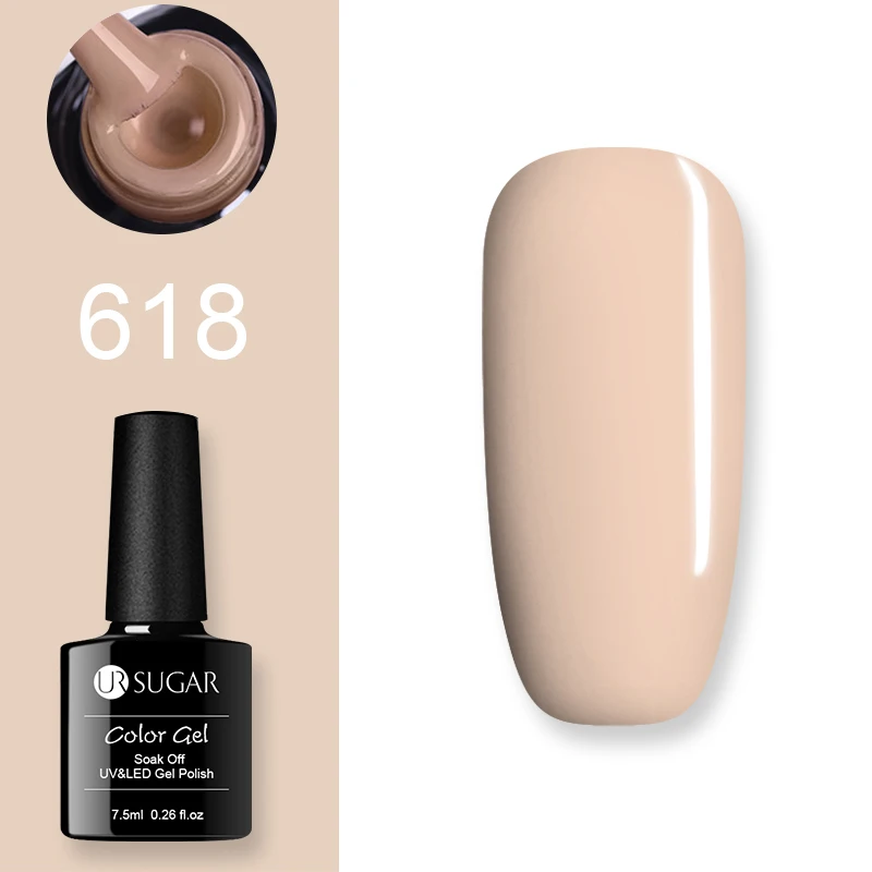 618 Ur Sugar Гель-лак UV Vernis Полупостоянный праймер верхнее покрытие 7,5 мл замачиваемый эмалированный Гель-лак УФ-гель для ногтей лак - Цвет: 618