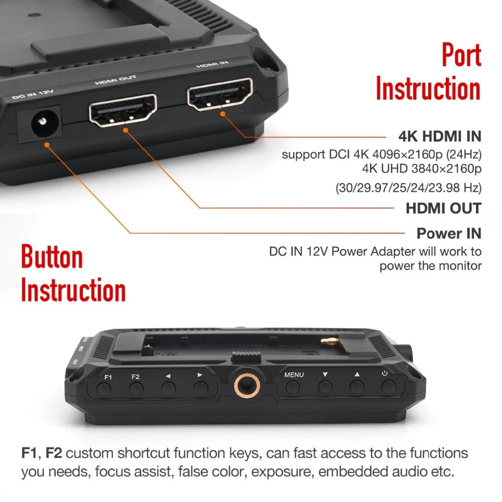 Feelworld Master MA5 2018 Новый полевой монитор на камере 5 дюймов Full HD 4K HDMI In/Output DC 8 4 V