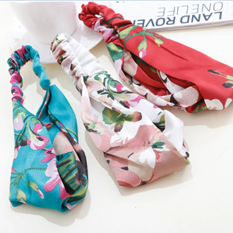 Женская эластичная лента для волос с цветочным принтом 1 шт.|elegant headbands|fashion