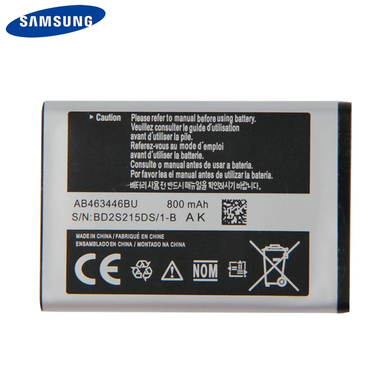 Аккумулятор AB463446BU для Samsung оригинальный аккумулятор C3300K X208 B189 B309 F299 AB553446BC C3520 X160