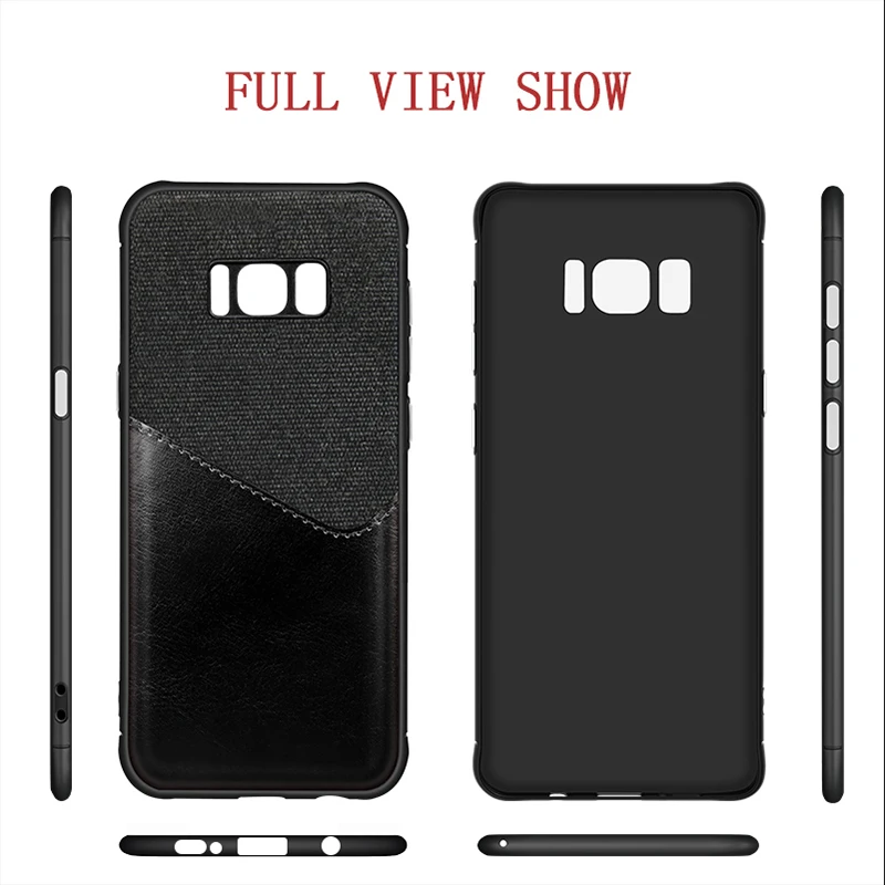 Ткань кожи кожаный чехол для телефона samsung Galaxy Note 9 8 Слот карты держатель Мягкая