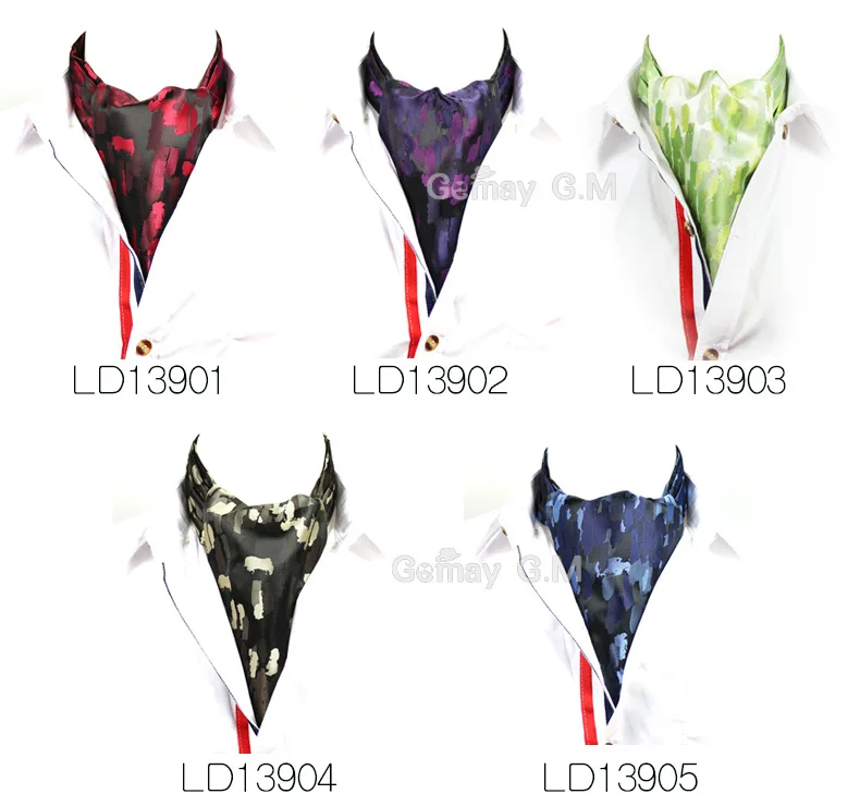 Men Vintage Wedding Ties Formal Cravat Ascot Scrunch Self British style Gentleman Polyester Neck Tie Luxury