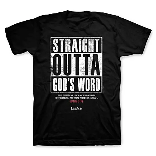 Человек футболка Straight Outta божьего Слова Христианской Футболку|christian t-shirt|men t shirtt