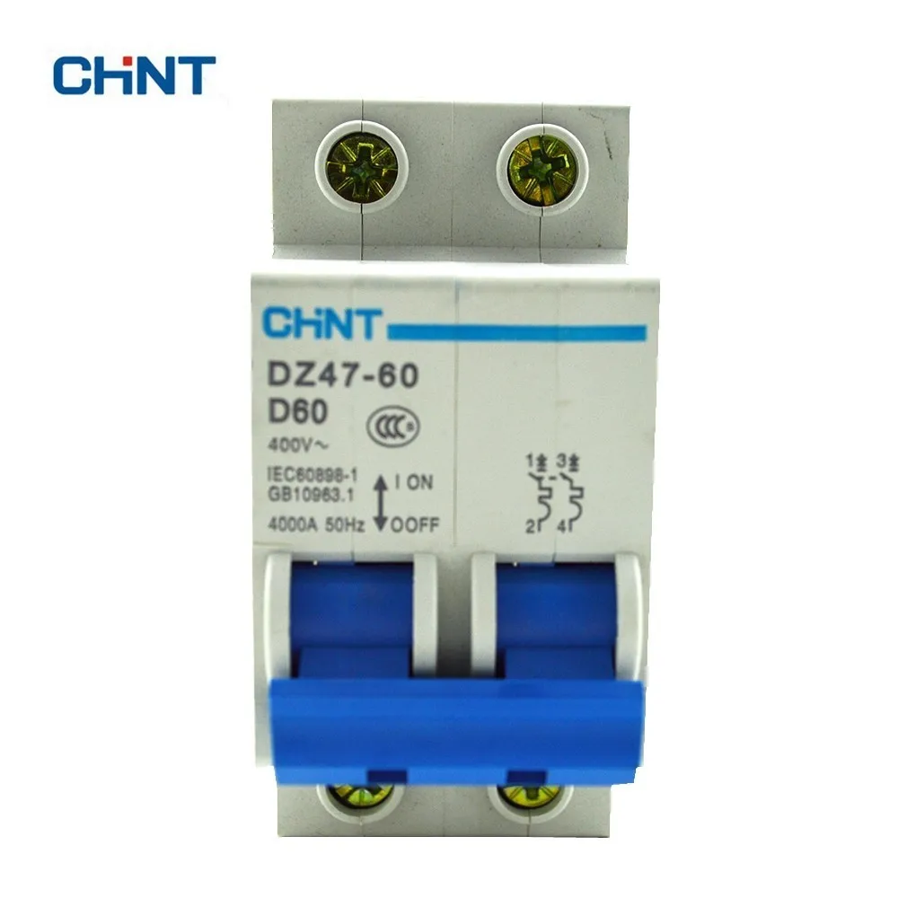 CHINT 2P 60A миниатюрный автоматический выключатель MCB DZ47 60 D60 воздушный