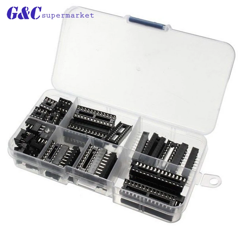 66 шт. узкий DIP IC Разъем адаптер PCB припоя Тип разъем комплект DIP6 DIP8 DIP14 DIP16 DIP18 DIP20 DIP24