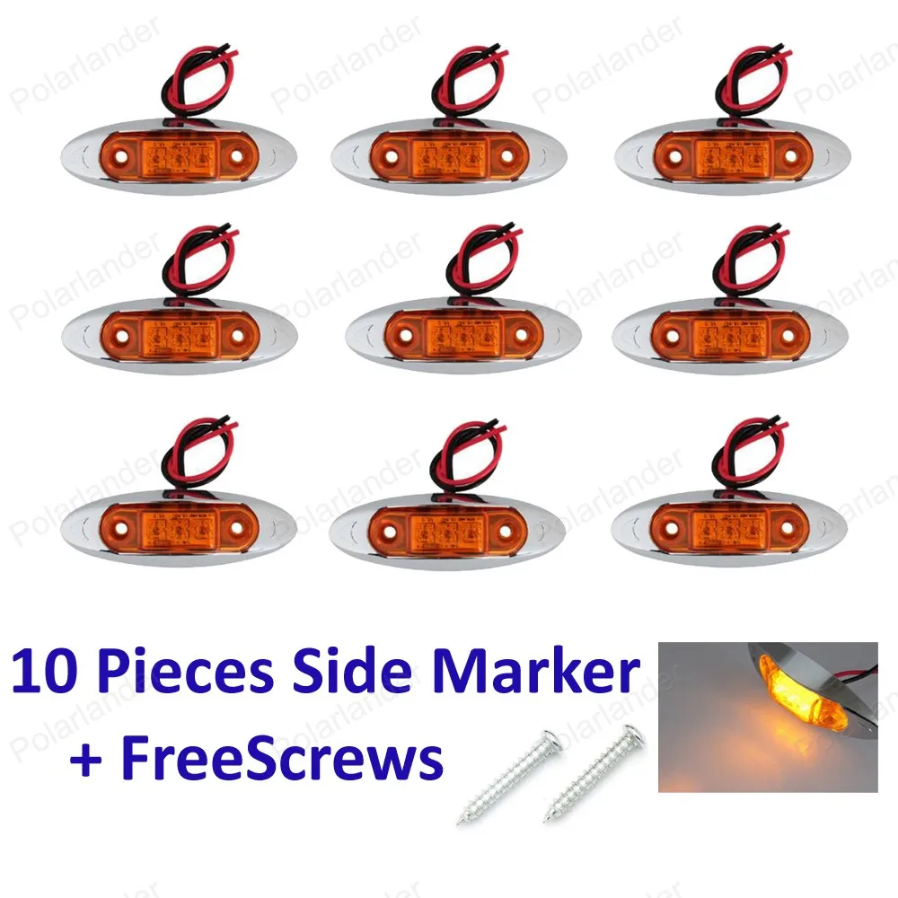 

3 светодиодный грузовик боковой габаритный фонарь Trail светильник сигнала поворота светодиодный боковые лампы красный, желтый и белый Piranha О...