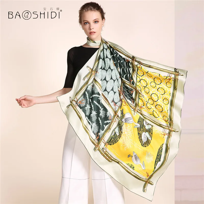 [BAOSHIDI] Осень 2016 Новое поступление 16 момме чистый шелк женский зимний шарф