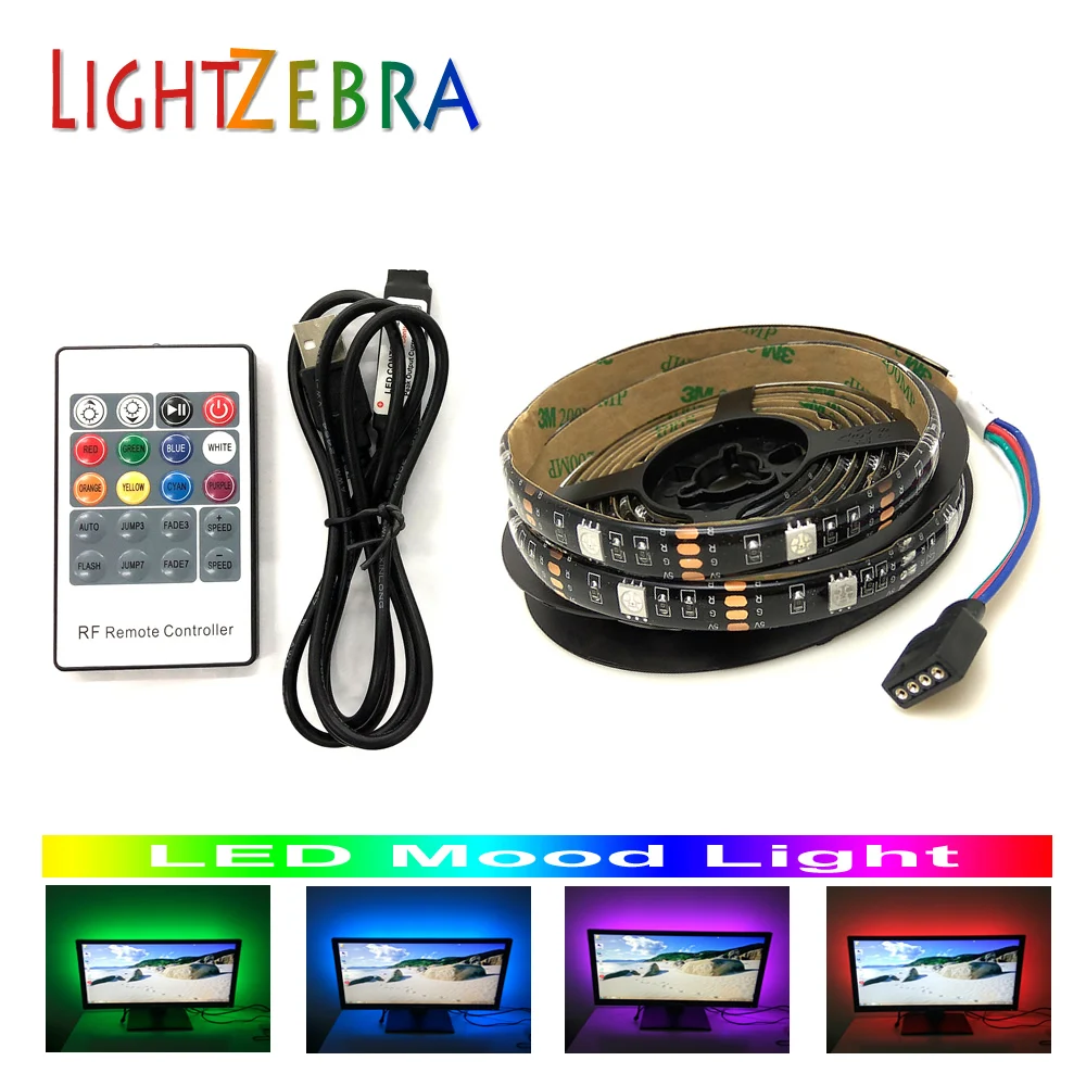 20key пульт дистанционного управления 5В usb подсветка светодиодная лента 5050 RGB 200 см