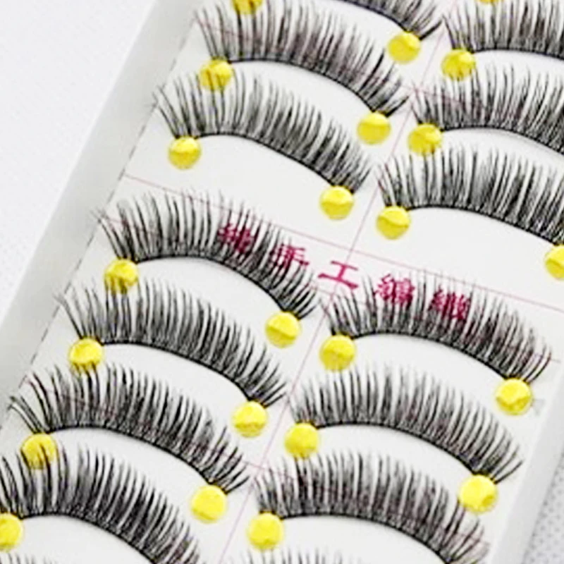 10/20 пар Накладные ресницы ручной работы накладные натуральный вид хлопковые