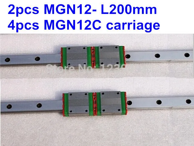 

2pcs MGN12 L200mm linear rail + 4pcs MGN12C carriage