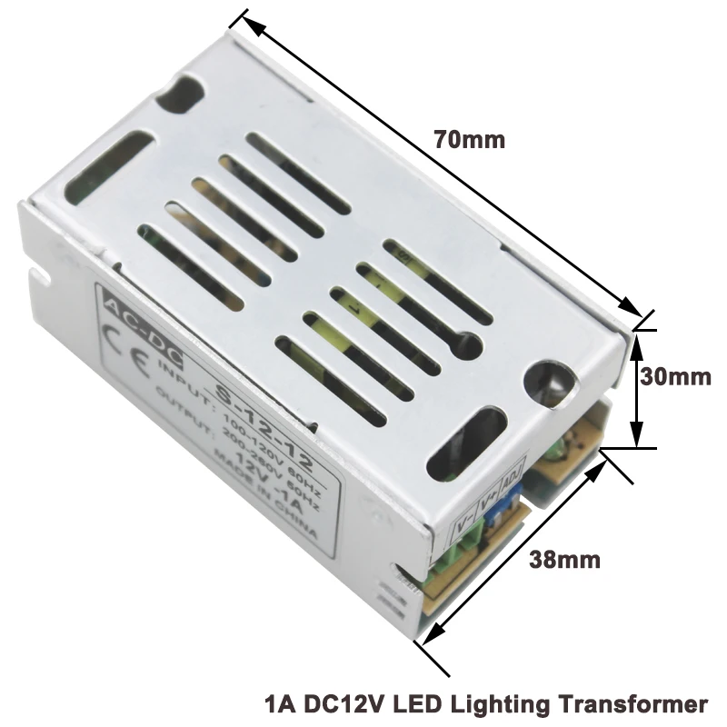 5M 5050SMD DC12V LED Strip Lamp + 1A Power Supply Transformer Remote Dimmer Controller +EU Plug 304 Switch Line | Лампы и освещение