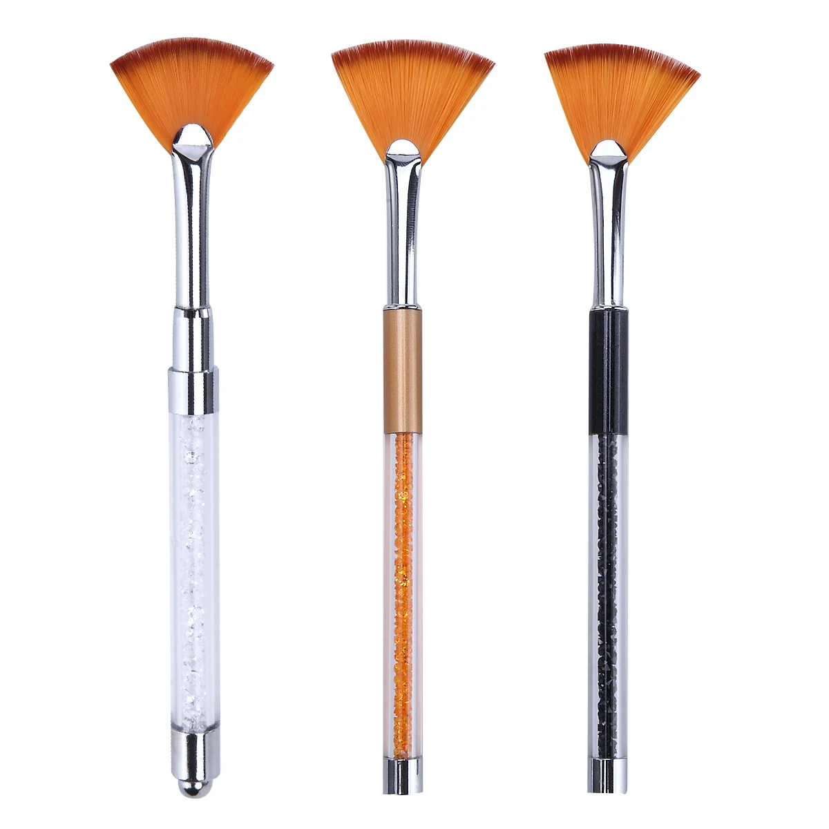 Маникюрный Инструмент Monja 3 цвета для дизайна ногтей в форме веера со стразами