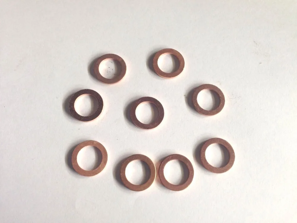 

(100pcs/lot) Lubricating Oil Drain Bolt Copper Washer M10 For Honda Yamaha Kawasaki Suzuki GY6 Scooter Motorcycle ATV Moped part