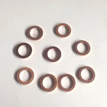 (100pcs/lot) Lubricating Oil Drain Bolt Copper Washer M10 For Honda Yamaha Kawasaki Suzuki GY6 Scooter Motorcycle ATV Moped part