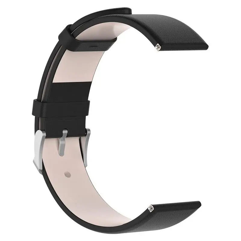 Black Браслет из натуральной кожи часы ремешок Замена для Fitbit Versa Lite Edition Smartwatch - Цвет: Black