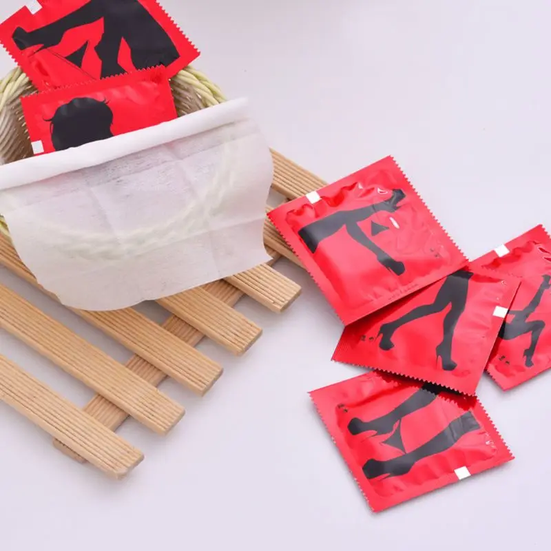 

10Pcs/Set Creative Tricky Joke Funny Condom Shape Wet Wipes Towel Sexy Lady Printed Potable Individually Wrapped Gift