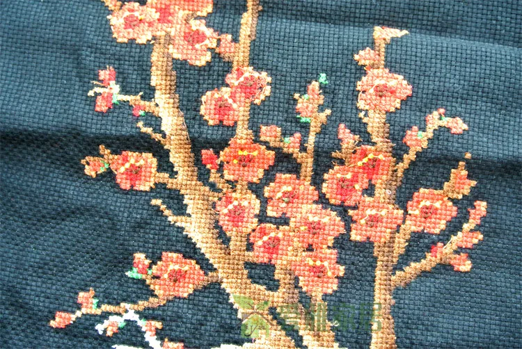 Бесплатная доставка завершена вышивка крестиком цветка сливы орхидеи бамбука