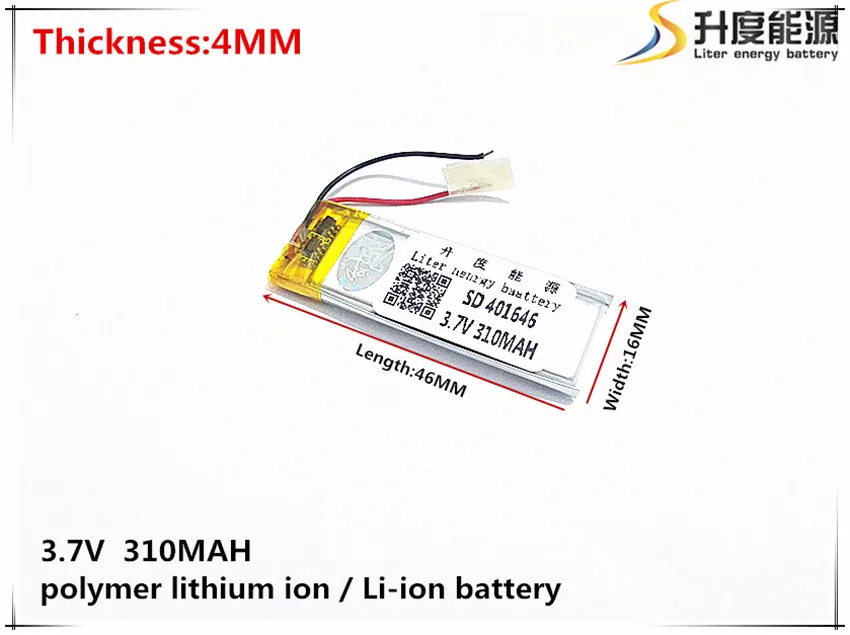 3 7 V 310 mAH [401646] PLIB полимерный литий ионный/литий ионный аккумулятор для GPS mp3 mp4 mp5 dvd