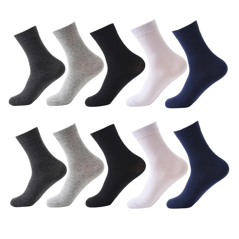F015 MYORED, 10 пар/партия, мужские носки, хлопок, короткие, без пятки, люксовый бренд, классические, одноцветные, носки для мужчин, бизнес, Повседневное платье, носки - Цвет: F015