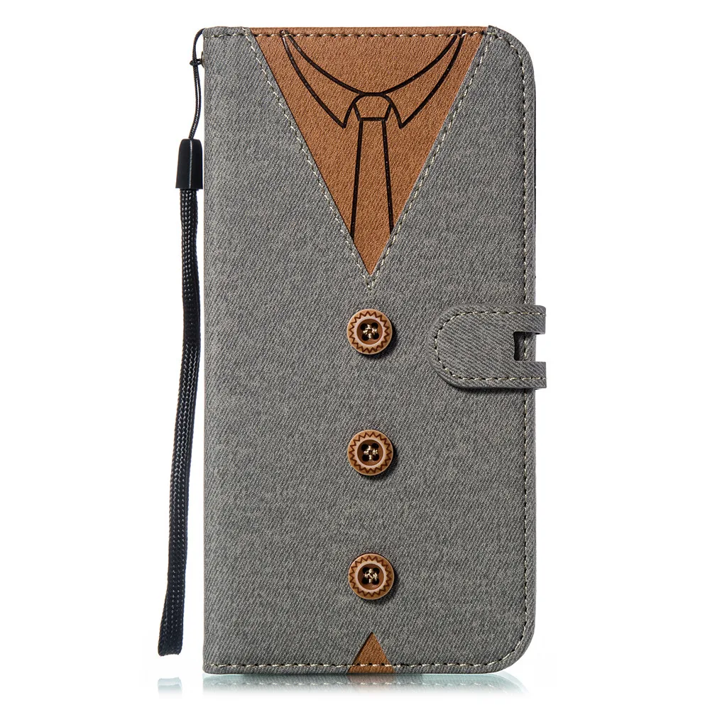 Grey Necktie Стильная перекидная книжка чехол для телефона для samsung Galaxy A3 A5 A6 A8 A7 A9 S8 S9 S10 Lite Plus с галстук-бабочка с карманом для карт - Цвет: Grey Necktie