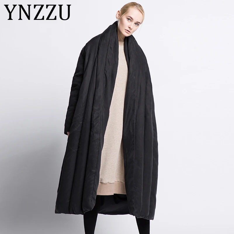 YNZZU роскошная женская зимняя куртка 2019 Европейская очень длинная стеганая теплая