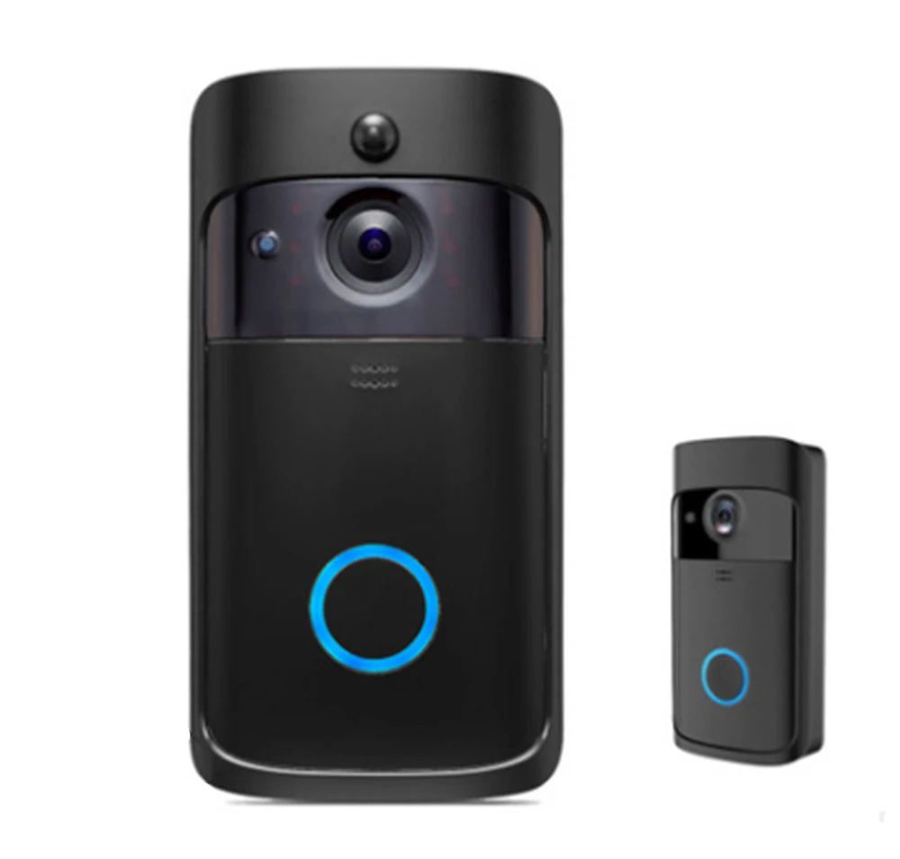 Черный 1080 P Smart беспроводной дверной звонок ИК-сигнализация Беспроводной ИК камера видеодомофона Запись телефон дверной звонок Главная безопасности для дома квартиры - Цвет: Черный