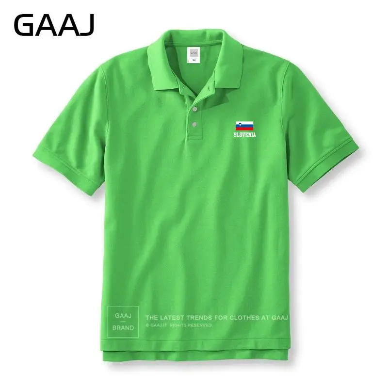 Light Green GAAJ Словения флаг рубашки поло мужские и женские унисекс летние модные мужские поло брендовая одежда высокого качества повседневные мужские#58KP4 - Цвет: Light Green