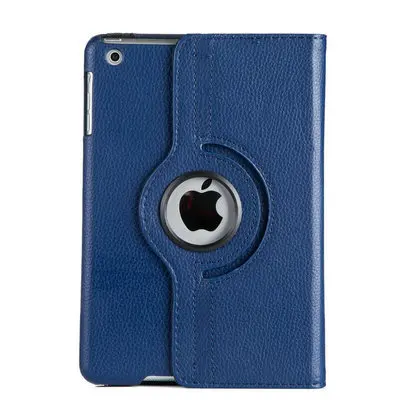 Чехол для Apple iPad mini 1 mini 2 mini 3 retina iPad 360 Вращающаяся подставка флип умный чехол из искусственной кожи чехол пленка для экрана - Цвет: navy blue