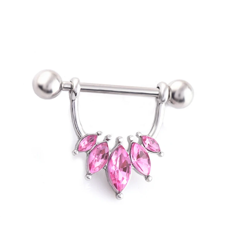 2PCS New Fashion Style Dangle Nipple Rings Piercing Flowers Crystal Sexy Women Jewelry Creative Body Gift | Украшения и