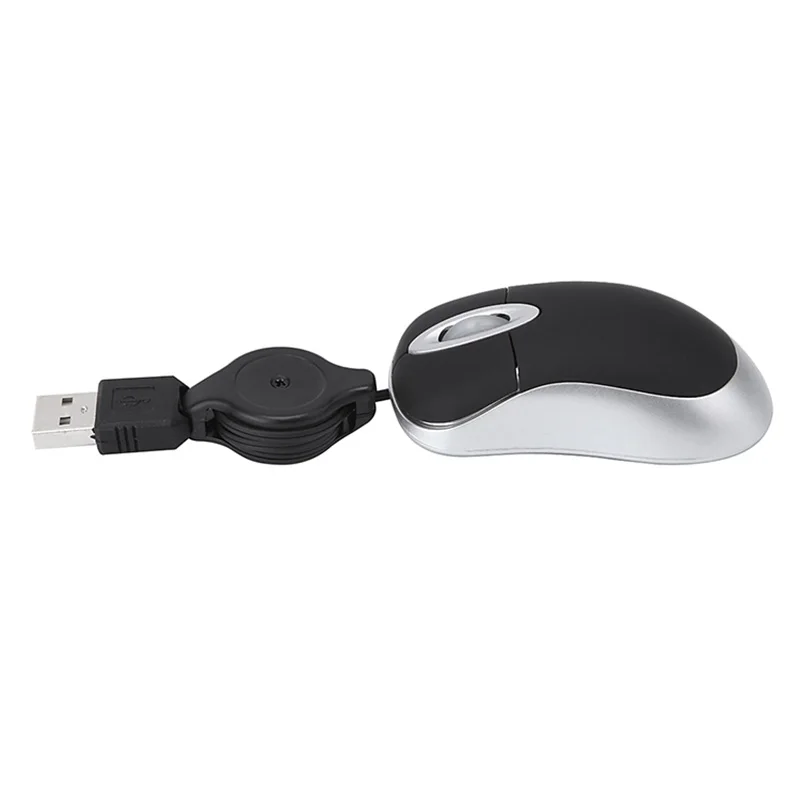 Мини Выдвижной кабель Проводная USB оптическая мышь отлично подходит для детей и