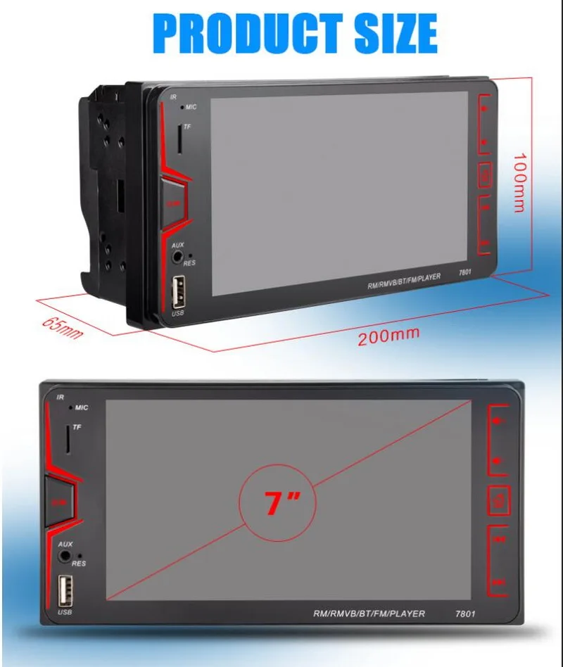 TF карта HD Автомагнитола Автомобильный плеер 2 din MP4 емкостный 7 дюймов вызов Реверсивный для toyota FM MP5 отключение питания памяти Bluetooth