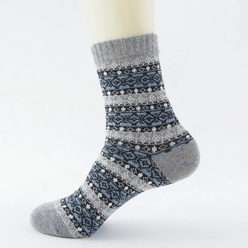 Зимние толстые теплые шерстяные носки в полоску Повседневные Calcetines Hombre Деловые