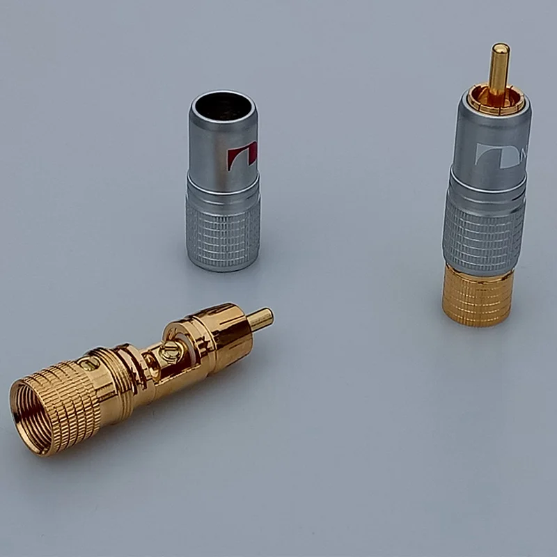 10 шт./лот разъем RCA винтового типа без припоя штекер со штекером медная