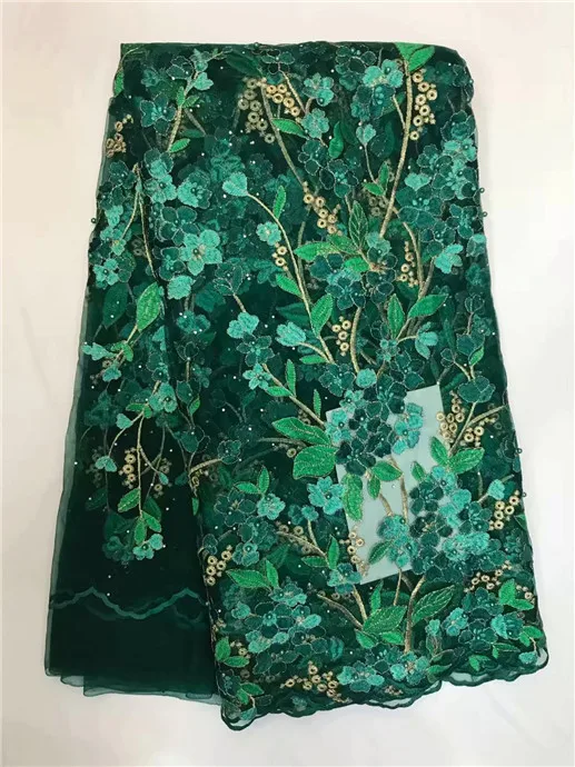 Высокое качество 2018 Тюль каменные бусины африканская кружевная ткань гипюр