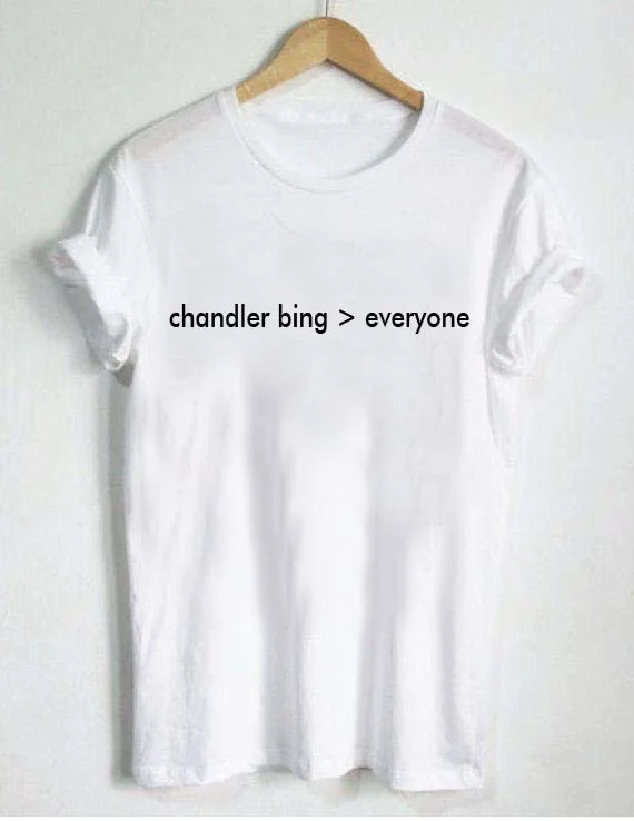 Kuakuayu HJN Chandler Bing& Everyone Friends tv Show Inspired Футболка женские милые футболки tumblr рубашка повседневные белые топы