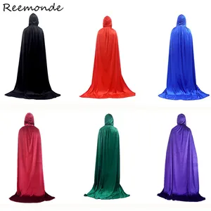 Халат вампира с капюшоном для взрослых и детей, одежда для косплея, накидка ведьмы, в готическом стиле, героический костюм для женщин и мужчин на Хэллоуин