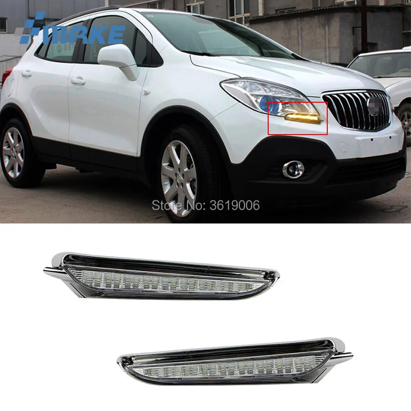 SmRKE для Buick БИС 2013 2015 светодиодный DRL Габаритные огни белый дальнего света + желтый