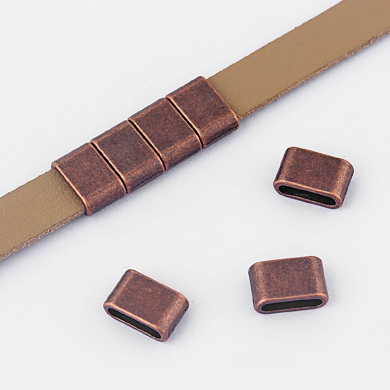 30 шт. кожаный шнур 10*2 мм|slider spacers beads|slider spacerantique bronze |