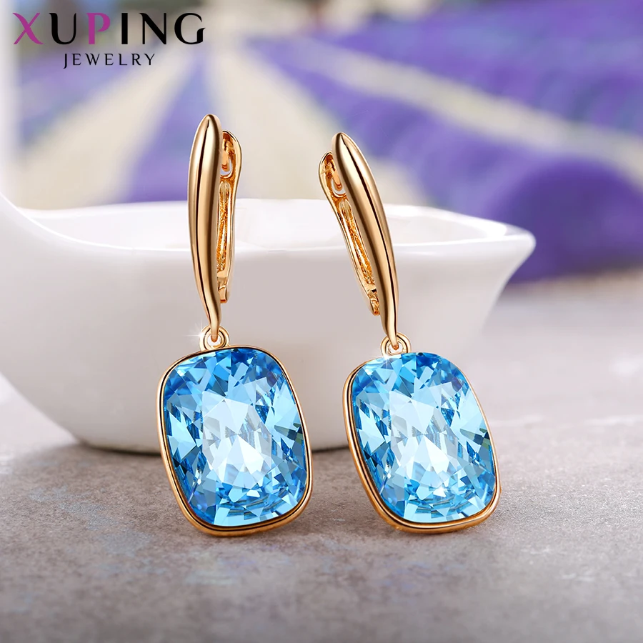 Xuping ювелирные изделия Роскошные обручи серьги кристаллы от Swarovski Бесплатный подарок упаковка на День Матери подарки для женщин девочек S150-20555