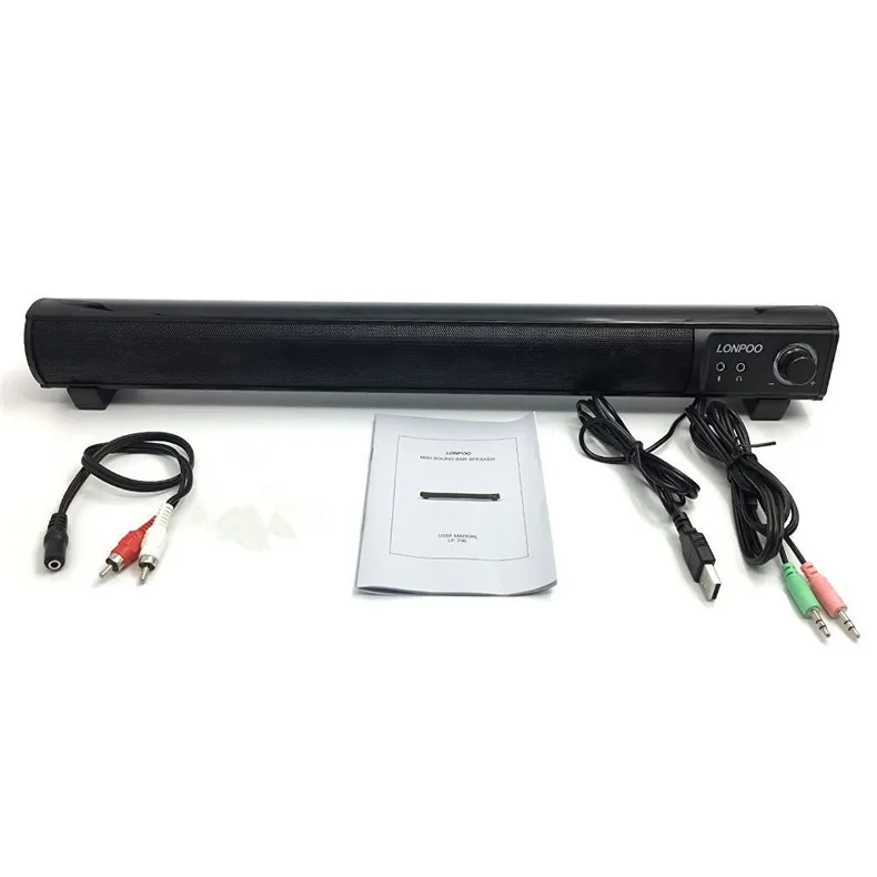 LONPOO MINI USB Саундбар портативный динамик аудио домашний кинотеатр звуковая панель s