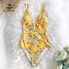 CUPSHE сексуальный цельный купальник с цветочным принтом из желтой груши, новинка 2022, женские купальные костюмы в стиле бохо, купальники