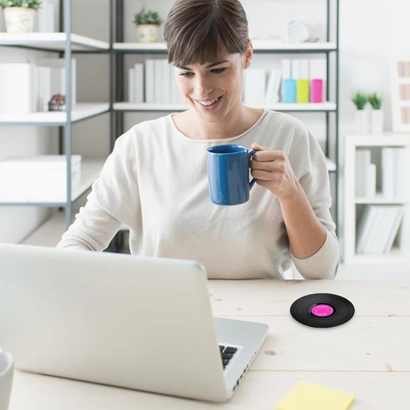 Ретро виниловые подставки для CD напитков Настольная чашка коврик домашнего