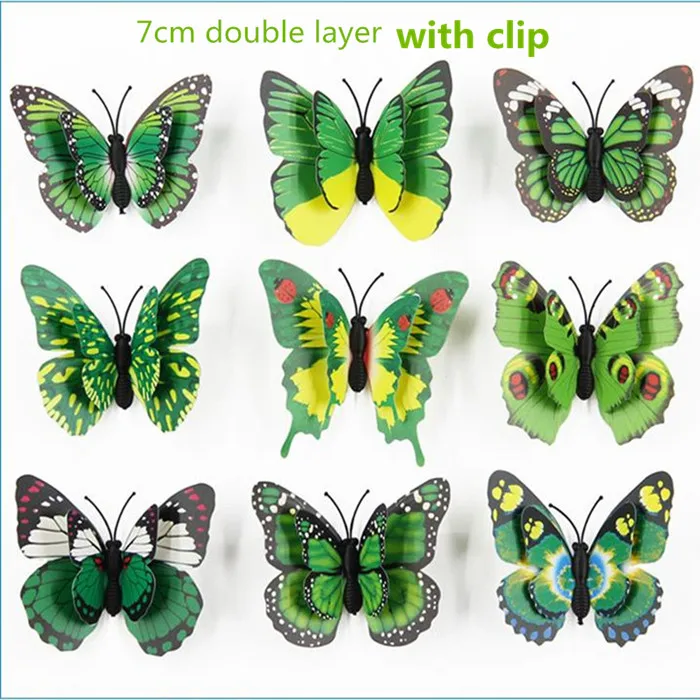 7cm double with clip 10 шт. Популярные для девушек и женщин шпильки для 3D бабочки заколки для волос для девушек из бутика, Женские аксессуары для волос Пасхальные украшения - Цвет: 7cm double with clip