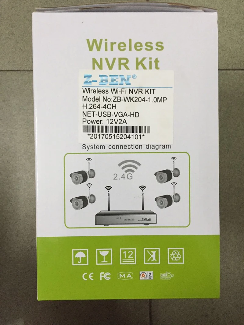 Z BEN ZB WK204 1.0MP 2 4G 4CH комплекты камера безопасности система набор беспроводная ip