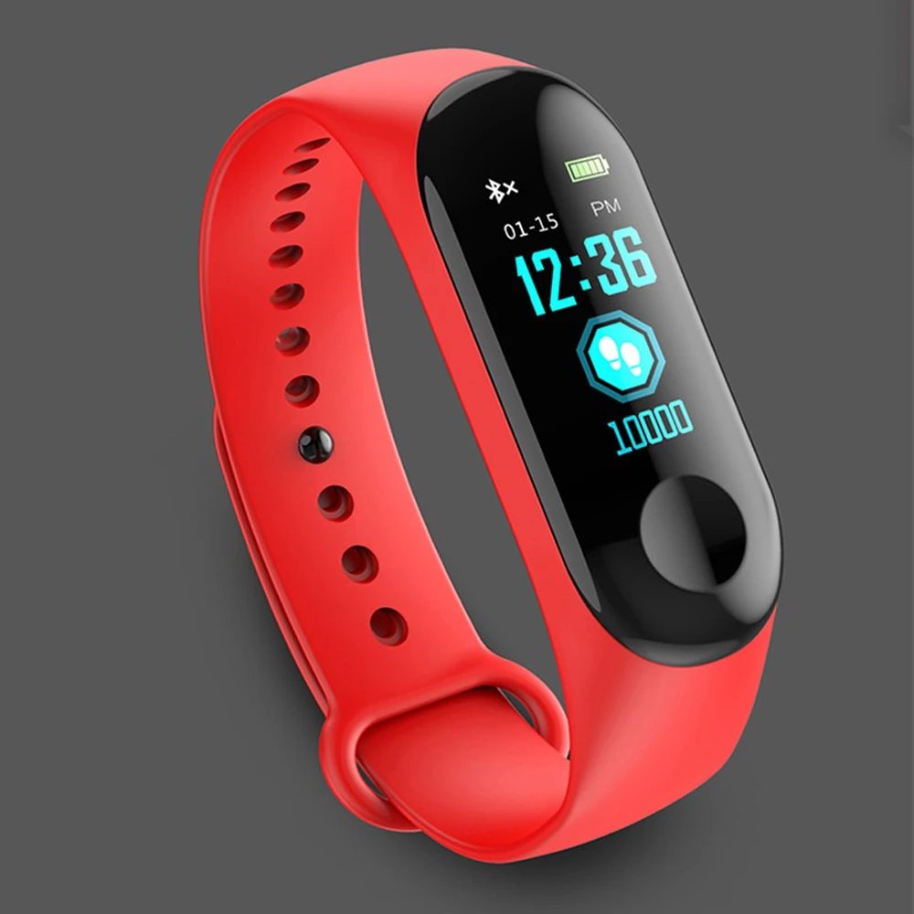 M3 Heart Rate Blood Pressure Health Color Screen Smart Wristband Fitness Tracker Pedometer Sports Bluetooth Bracelet Band | Электроника