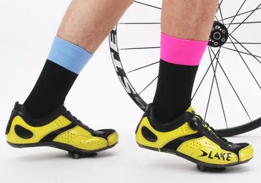Новинка, носки для велоспорта, профессиональные, Calcetines Ciclismo Hombre, уличные, для езды на велосипеде, носки, брендовые, для бега, компрессионные, спортивные носки - Цвет: Черный