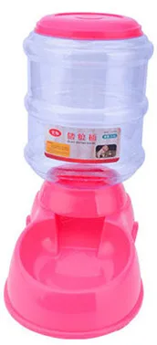 Pink 3.5L автоматические кормушки для домашних животных автоматические пластиковые миски для кормления для собак кошек большая емкость для домашних животных диспенсер для воды фонтан бутылка - Цвет: Pink