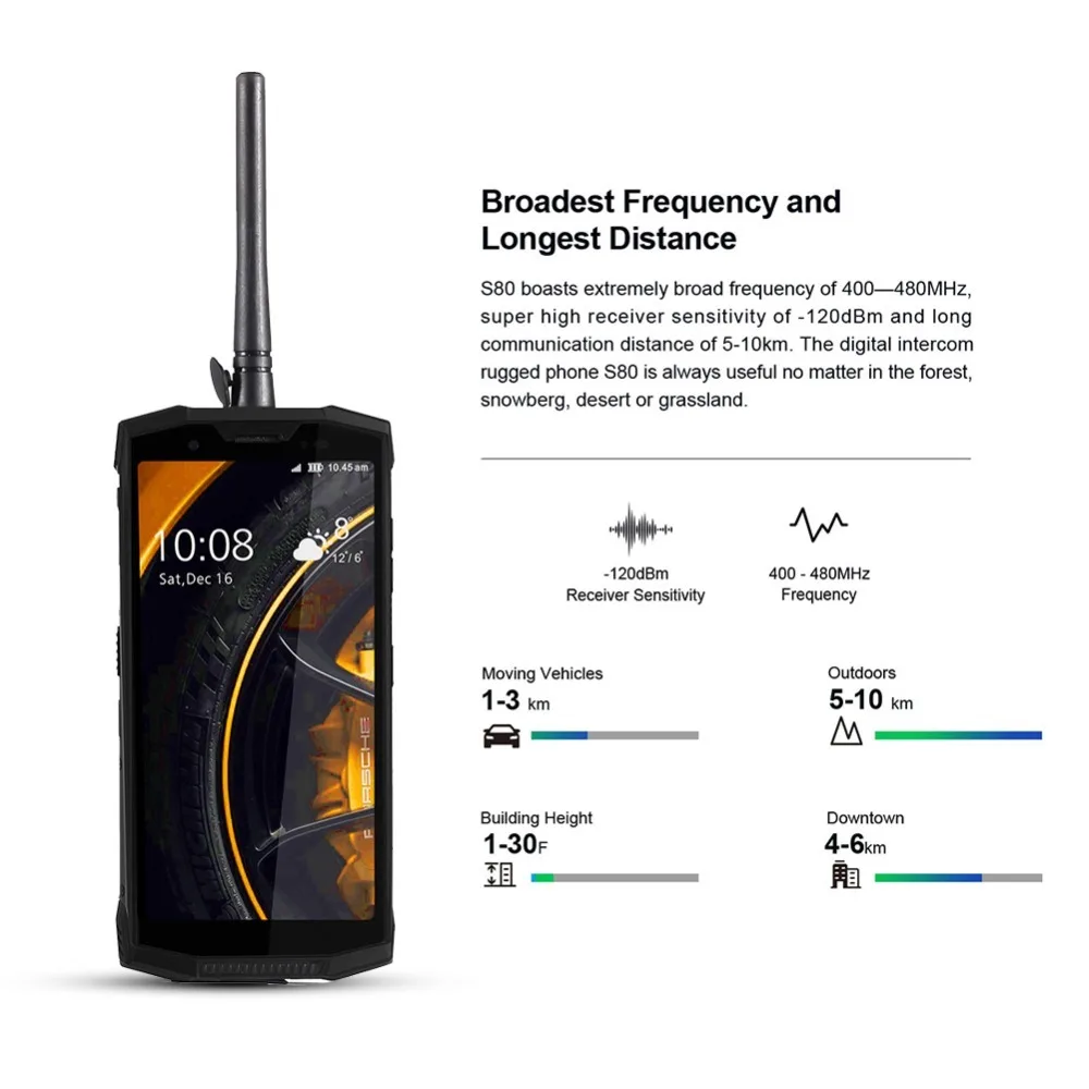 Doogee S80 Ip68 Водонепроницаемый 5,99 ''18:9 Ips мобильный телефон 10080 мАч 12v2a 6 ГБ 64 Гб восьмиядерный смартфон 16,0 Мп фронтальная камера Fhd